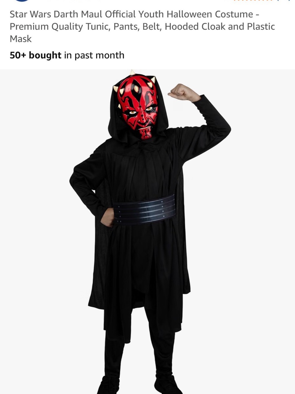 Star Wars Darth Maul Costume in Black and Red